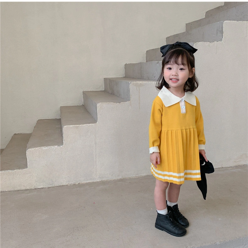 Girls Dress Children′ S Clothing Wholesale 2023 Autumn Girls Sweater Skirt Woolen Skirt MID-Length Princess