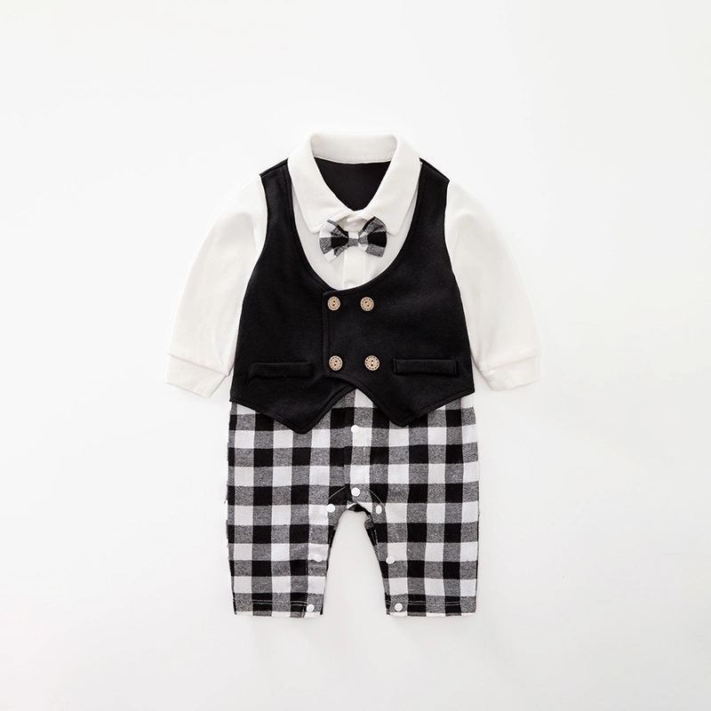 Autumn/Winter Cotton Gentleman Newborn Baby Clothing Jumpsuits Clothes Wholesale Baby Boys Romper